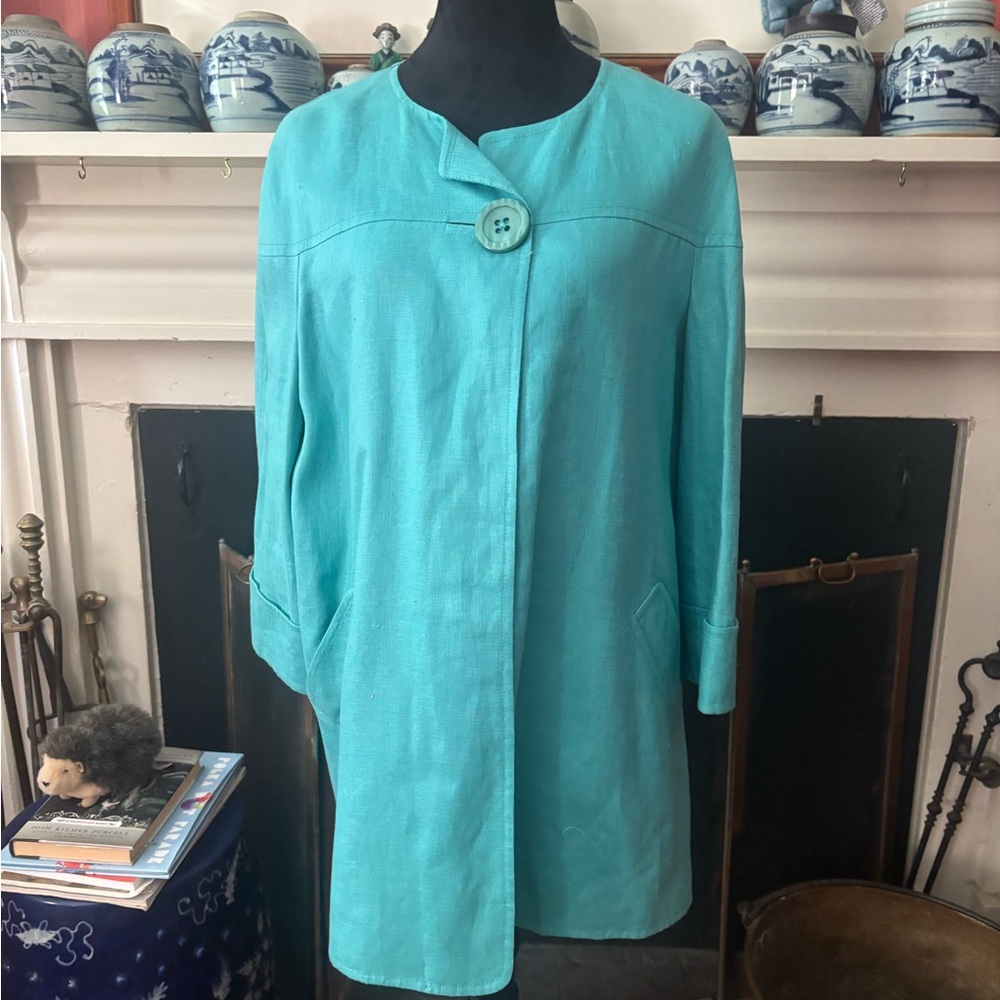 Ellen Tracy Aqua Cape Jacket